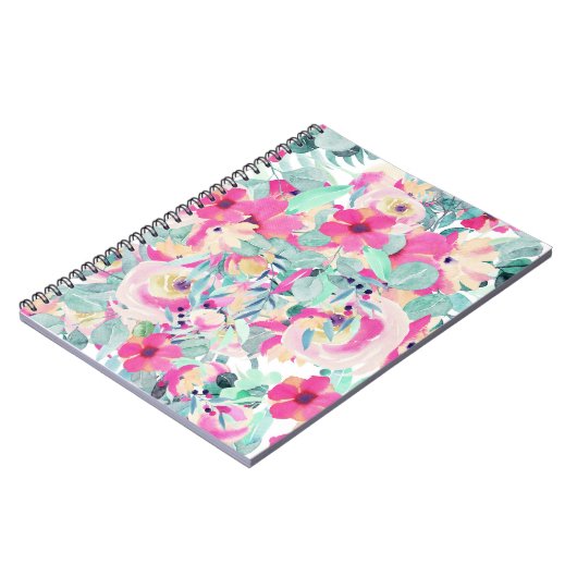 Joli Carnet rose Aquarelle (Côté gauche)