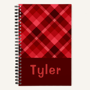 Joli Carnet spiral de Monogramme rouge rubis