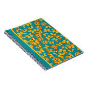 Joli Carnet Spiral, Papillons d'or sur Turquoise (Côté Droit)