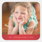 Joli Carré de Noël Stickers Rouge (Devant)