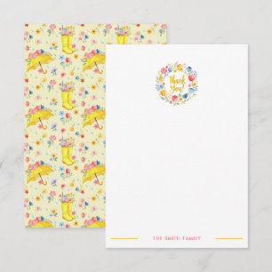Joli Carte de remerciements de Baby shower Floral