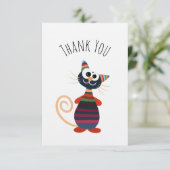 Joli carte de remerciements de chat coloré (Debout devant)
