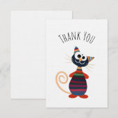 Joli carte de remerciements de chat coloré (Devant / Derrière)