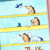 Joli Carte de remerciements de hérisson en aquarel