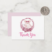 Joli Carte de remerciements de porc rose (Devant/Arrière en situation)