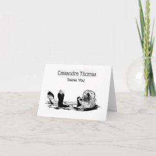 Joli Carte de remerciements Otter Vintage