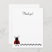 Joli Carte de remerciements plat Black & Red Ladyb (Devant / Derrière)