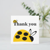 Joli Carte de remerciements plat de Ladybug jaune (Debout devant)
