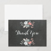 Joli Carte de remerciements plat de tableau floral (Devant / Derrière)