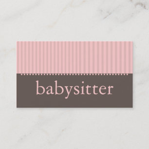 Joli Carte de visite de baby-sitting rose