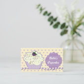 joli carte de visite de cupcake violet (Debout devant)