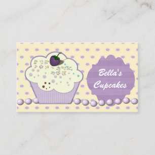 joli carte de visite de cupcake violet