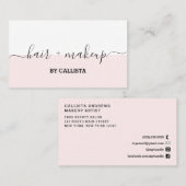 Joli Carte de visite de maquillage de cheveux rose (Devant / Derrière)