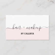 Joli Carte de visite de maquillage de cheveux rose