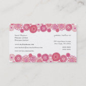 Joli Carte de visite de perle rose Floral (Dos)