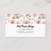 Joli Carte de visite de pivoines roses (Dos)