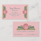 Joli carte de visite de spa de fleur de Lotus (Devant / Derrière)