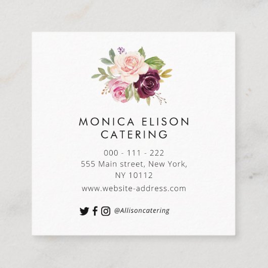 joli carte de visite fleuri (Dos)