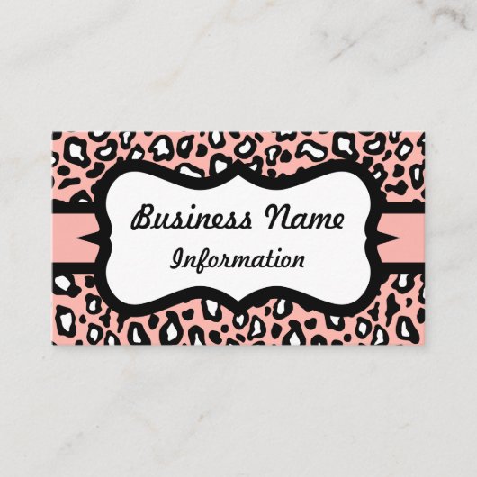 Joli Carte de visite léopard rose (Devant)