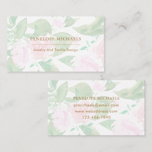 Joli Carte de visite rose (Devant / Derrière)