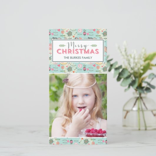 Joli Carte photo de Noël Motif (Debout devant)