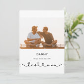 Joli carte photo de témoin de mariage (Debout devant)