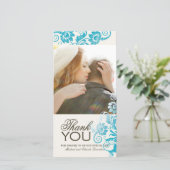 Joli Carte photo Merci Turquoise (4x8) (Debout devant)