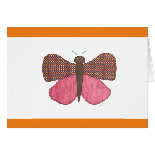 Joli Carte pour notes d'art papillon (Devant horizontal)