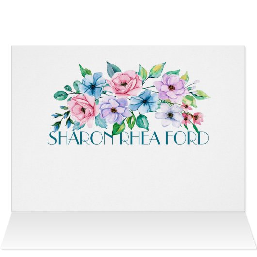 Joli Carte pour notes Floral (Intérieur Horizontal (haut))