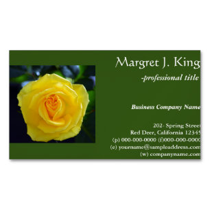 Joli cartes de visite jaunes de fleurs rose vert.