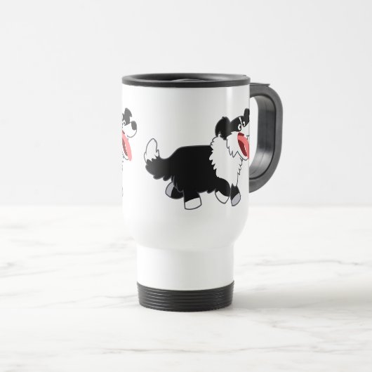 Joli Cartoon Bordure Collie Commuter Mug (Devant droit)