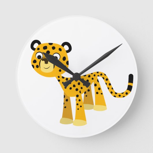 Joli Cartoon Cheetah Horloge murale (Recto)