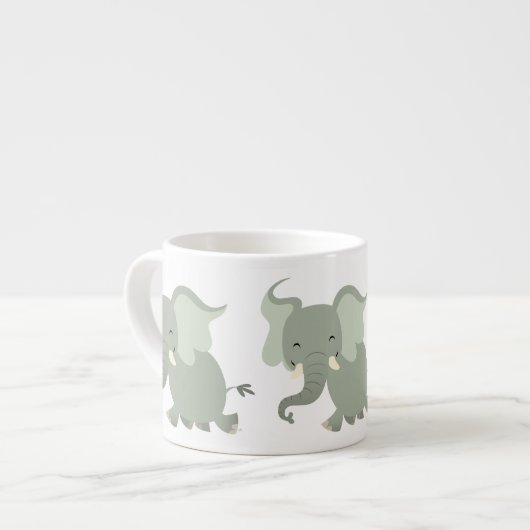 Joli Cartoon Elephant Espresso Mug (Devant gauche)