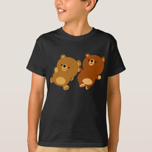 Joli Cartoon Facétieux Portes Enfants T-shirt (Devant)