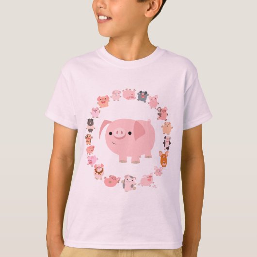 Joli Cartoon Pig Mandala pour enfants T-shirt deva (Devant)
