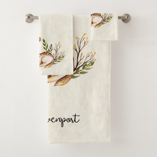 Joli Cerf Aquarellé Posé En Bas Boho (En situation)