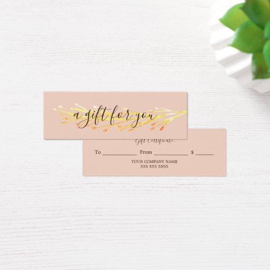 Joli certificat cadeau Jaune Feuille Orange (Bureau)
