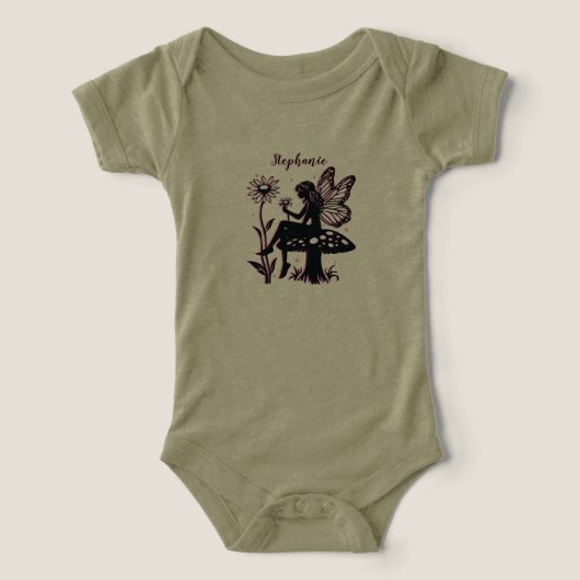 Joli champignon et fleur de fée noir et rose (Design Recto)