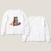 Joli chat astronaute chevauchant une fusée (Motif Recto et Verso)