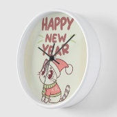 joli chat bonne année horloge (Angle)