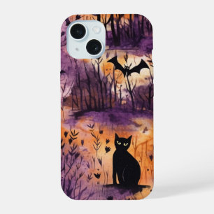 Joli chat de Halloween sorcière sur citrouille sai