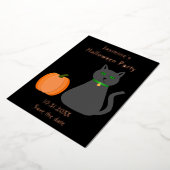Joli Chat d'Halloween et Citrouille Carte de Voeux (Rotation)