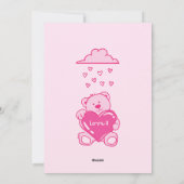 joli chat et ours coeurs roses carte joyeuse de la (Dos)