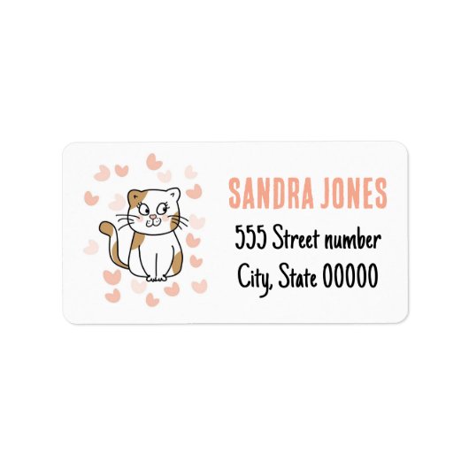 Joli chat étiquette de adresse (Devant)