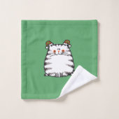 Joli Chat Grassouillet Deux Chapeaux de Noël (Gant de toilette)