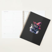 Joli chat noir avec chapeau de sorcière � Illustra (Devant avec enveloppe)