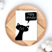 Joli Chat Noir - Carte d'anniversaire