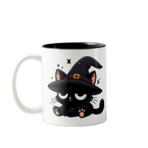 Joli Chat Noir & Citrouille | Mug Halloween Recto-