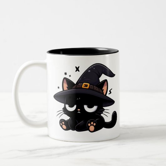 Joli Chat Noir & Citrouille | Mug Halloween Recto- (Gauche)