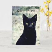 Joli Chat Noir Concerné Penser À Votre Carte (Fleur jaune)